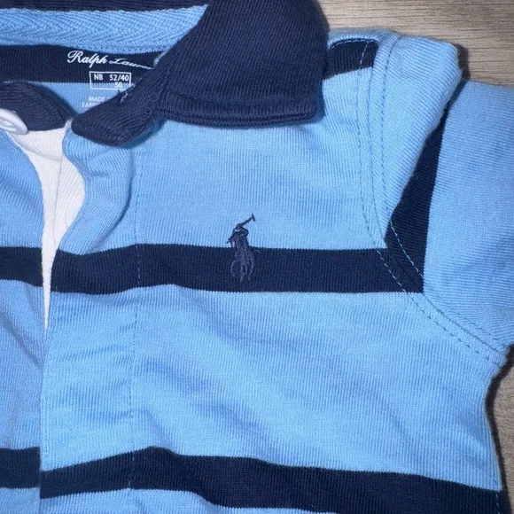 RALPH LAUREN | baby boy rugby stripe coverall - Picture 3 of 7
